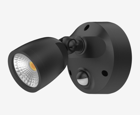 MURO-ECO 10W BLACK WITH SENSOR POLYCARB SPOTLIGHT IP65